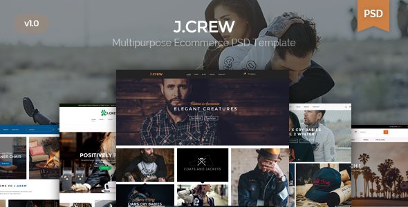 Jcrew - Multipurpose Ecommerce PSD template - Retail PSD Templates