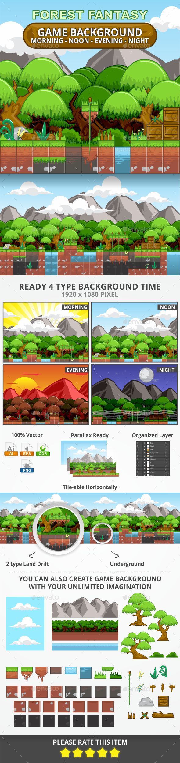 Forest Fantasy Game Background - Backgrounds Game Assets