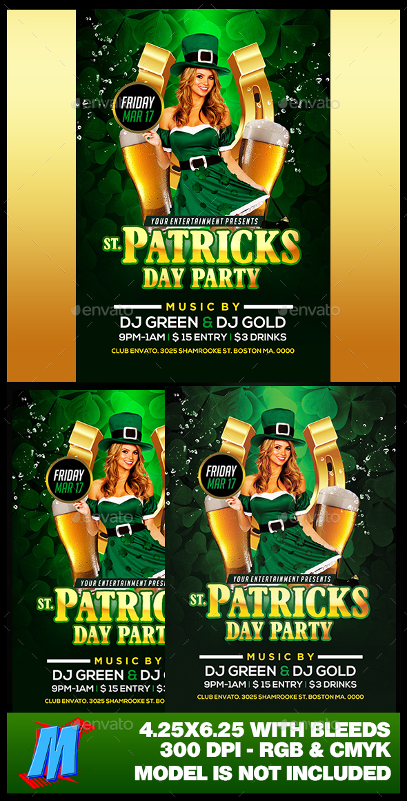St Patricks Day Party Flyer Template - Clubs & Parties Events