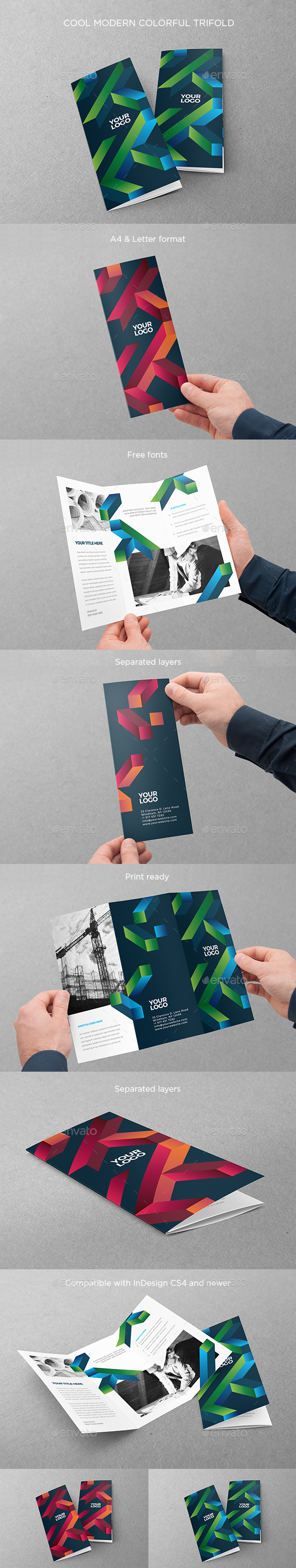 Cool Modern Colorful Trifold - Brochures Print Templates