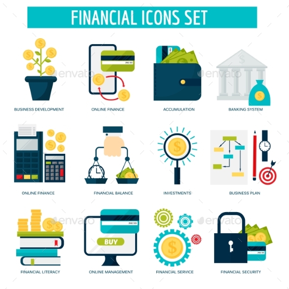 Banking Money Financial Services Set Credit Sign - Backgrounds Decorative