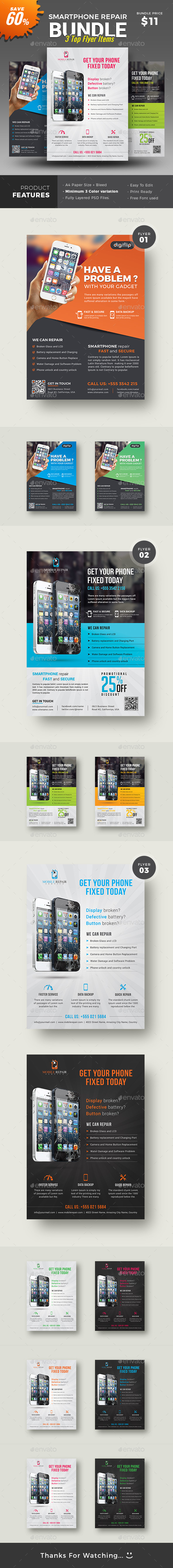 Smartphone Repair Service Flyer - Commerce Flyers