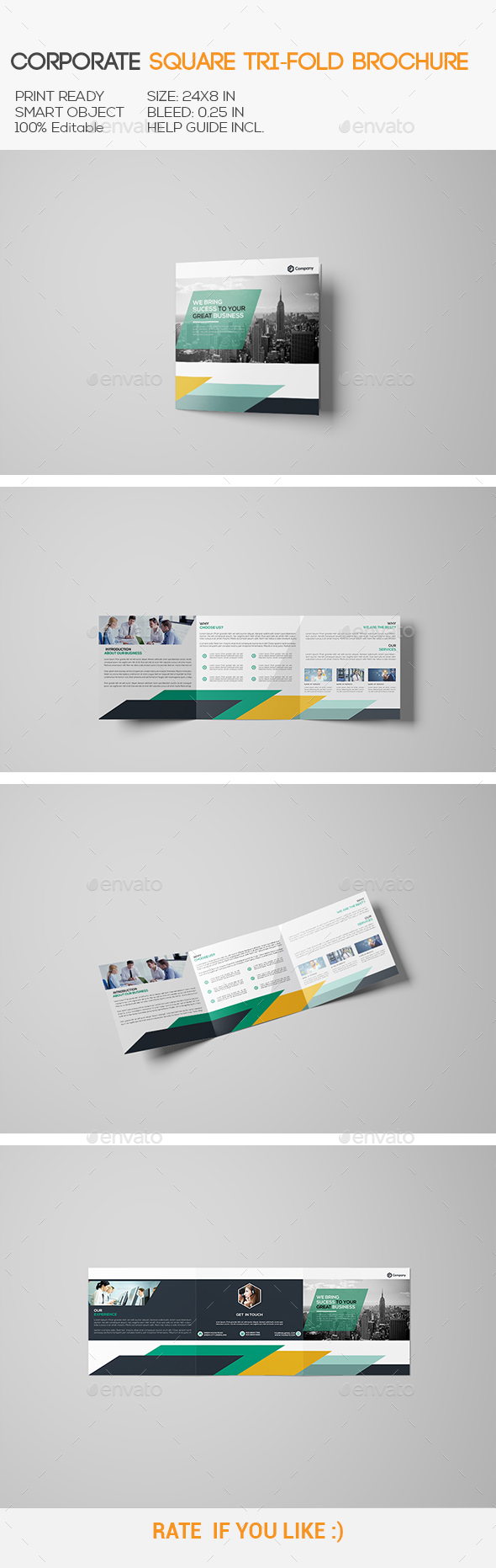 Square Corporate Tri-Fold Brochure - Corporate Brochures