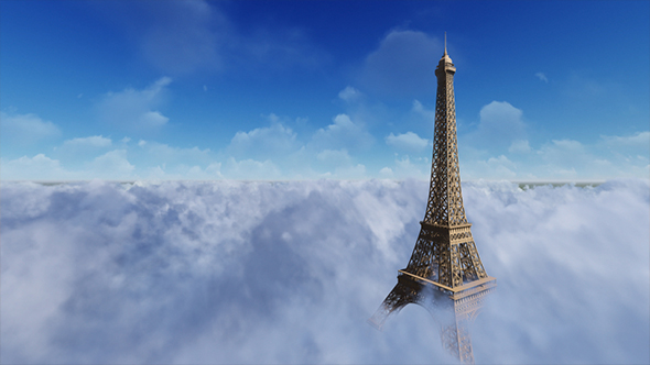 Eiffel Tower Above Clouds