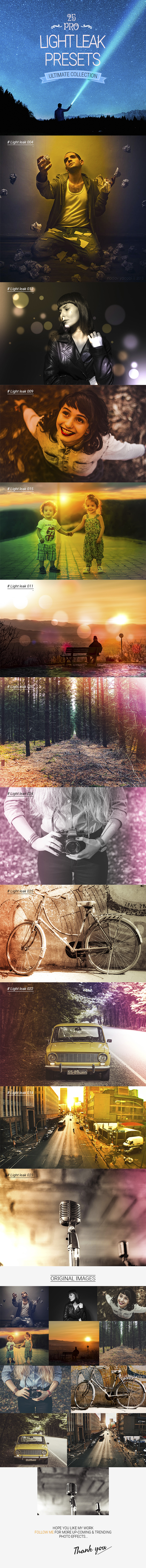 25 Pro Light Leak Presets - Lightroom Presets Add-ons