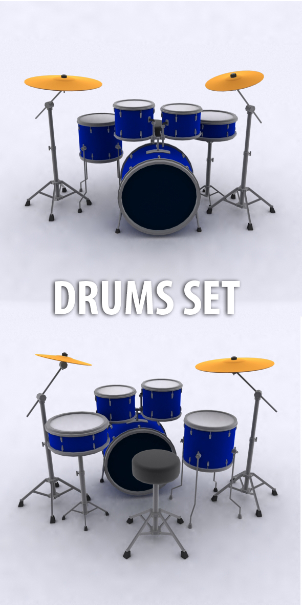 Low Poly Drums - 3Docean 19488990