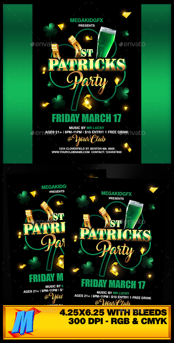 St. Patricks Party Flyer Template - Clubs & Parties Events