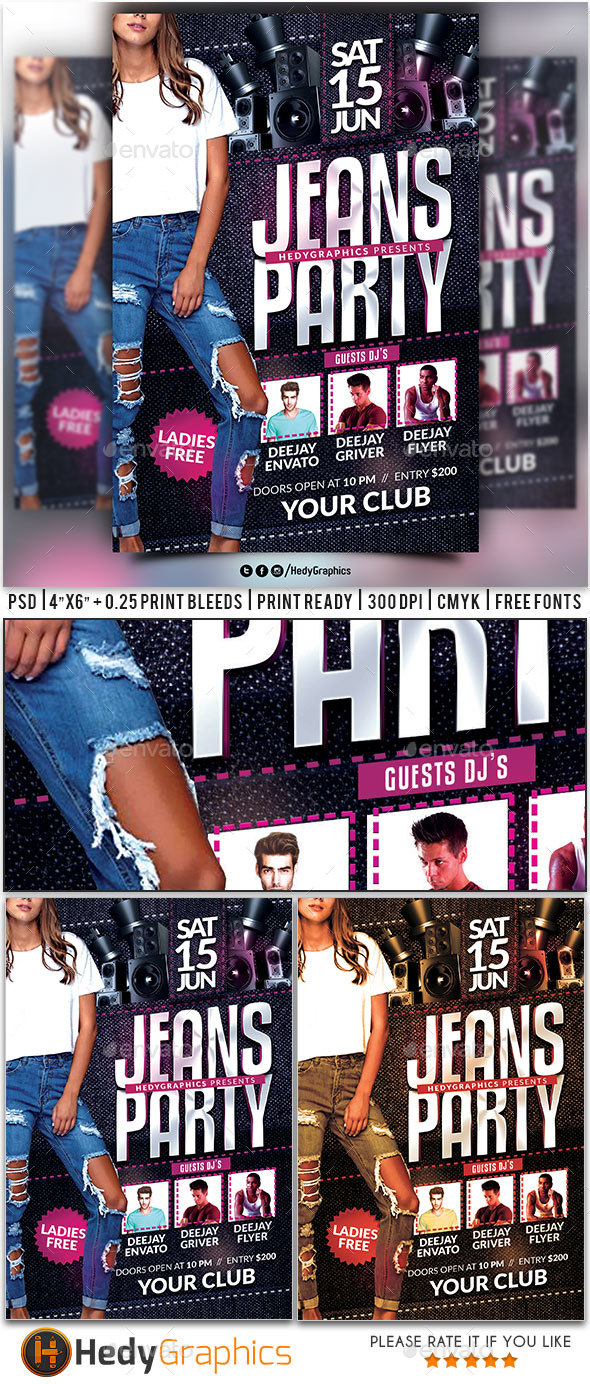 Jeans Party Flyer - Clubs & Parties Events