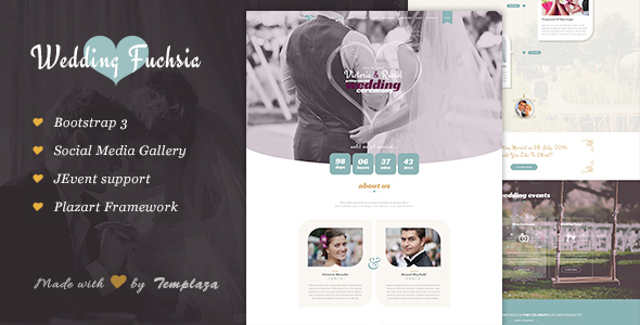 Wedding Fuchsia - WordPress Wedding Theme - Wedding WordPress
