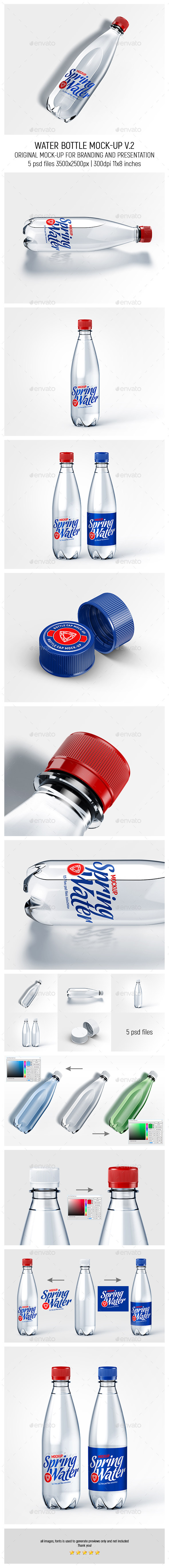 Water Bottle Mock-up v.2 - Food and Drink Packaging
