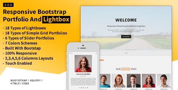 Responsive Bootstrap Portfolio And Lightbox - CodeCanyon Item for Sale