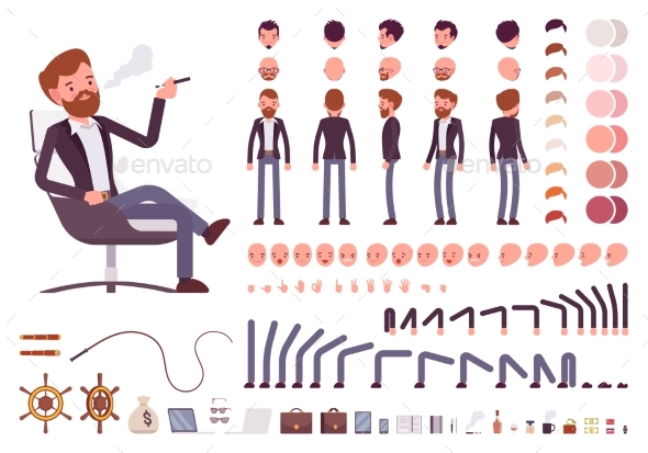 Male Manager Character Creation Set - People Characters