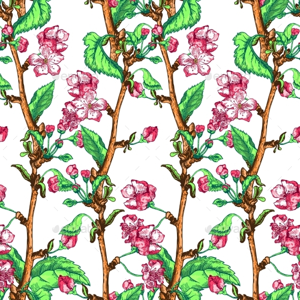 Apple Tree Sketch Design - Flowers & Plants Nature
