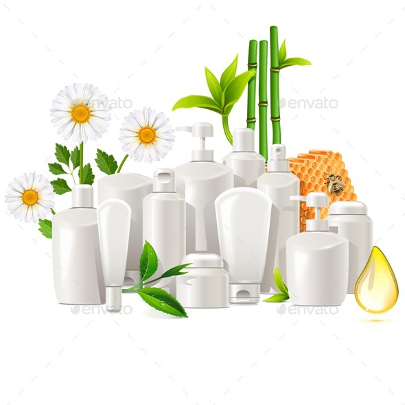 Vector Natural Cosmetics Concept - Health/Medicine Conceptual