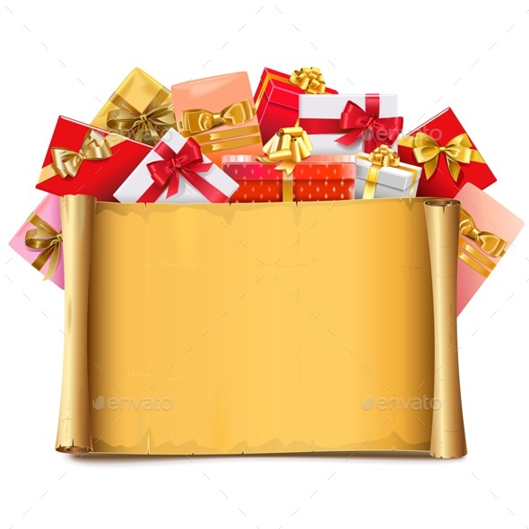 Scroll with Gifts - Miscellaneous Seasons/Holidays