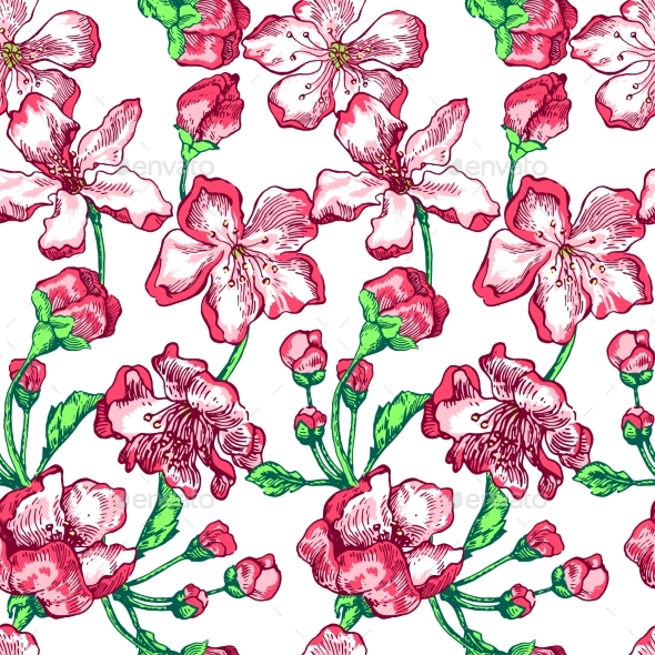 Apple Tree Sketch Pattern - Flowers & Plants Nature