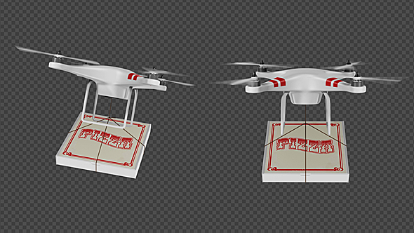 Quadcopter Drone - Pizza Delivery Concept (2-Pack)