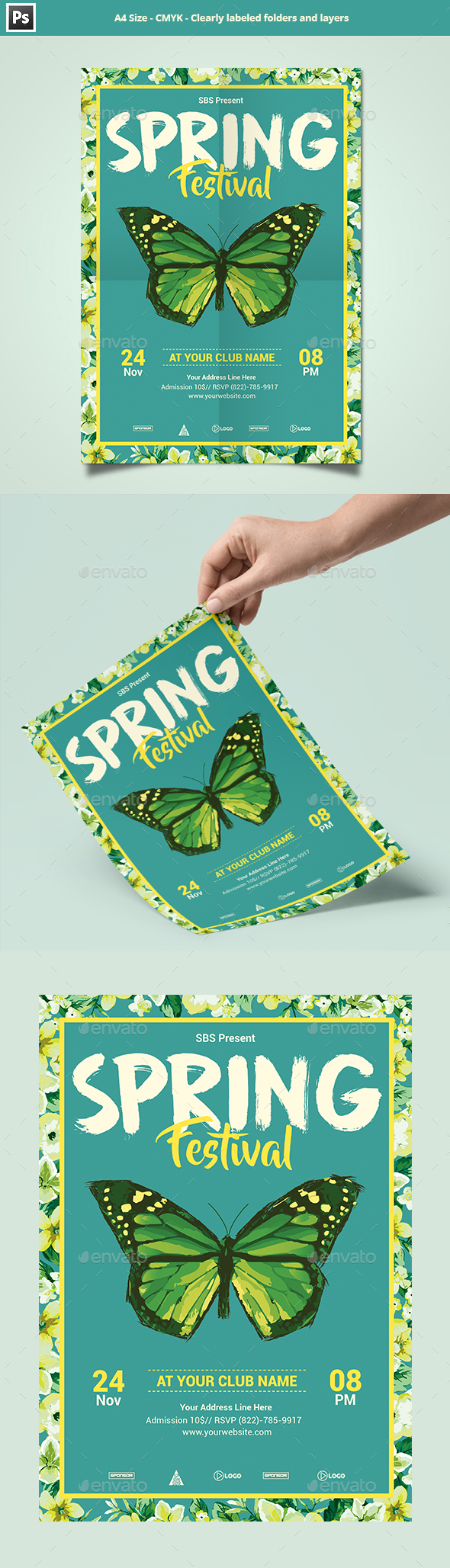 Spring Party Flyer Template - Clubs & Parties Events