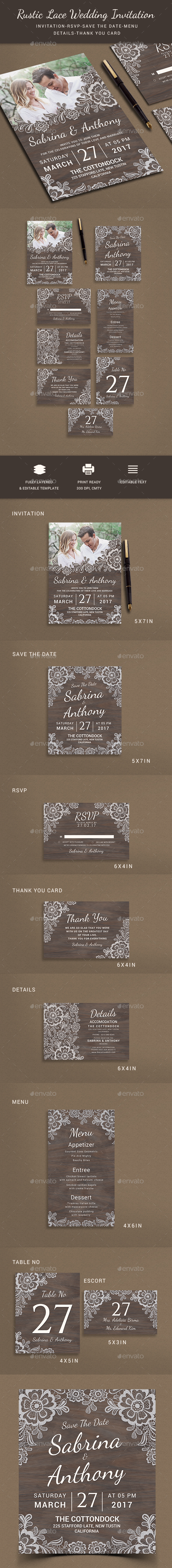 Rustic Wedding Invitation - Weddings Cards & Invites