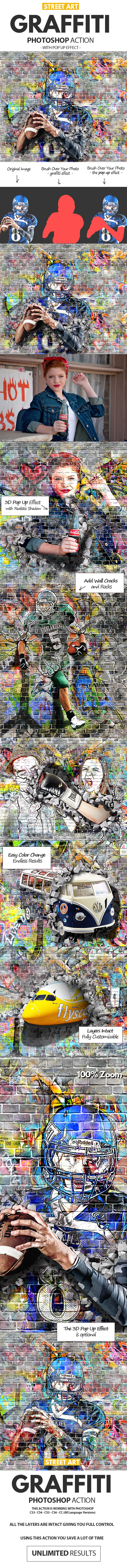 Graffiti Effect with Pop Up Photoshop Action