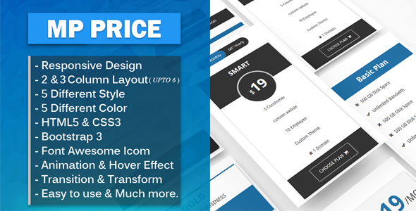 MP Price - Responsive Bootstrap Flat Pricing Tables - CodeCanyon Item for Sale