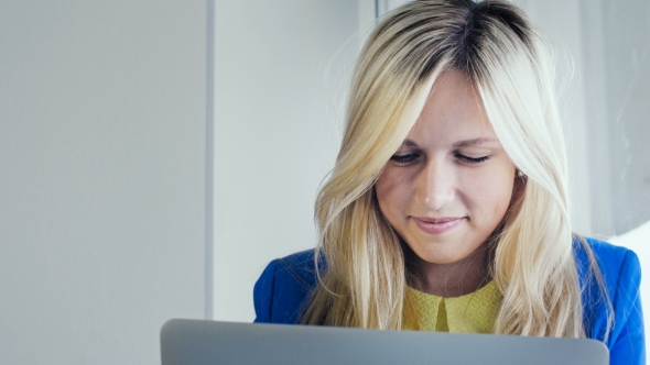 Female Creative Woman Communicating in Social Networks