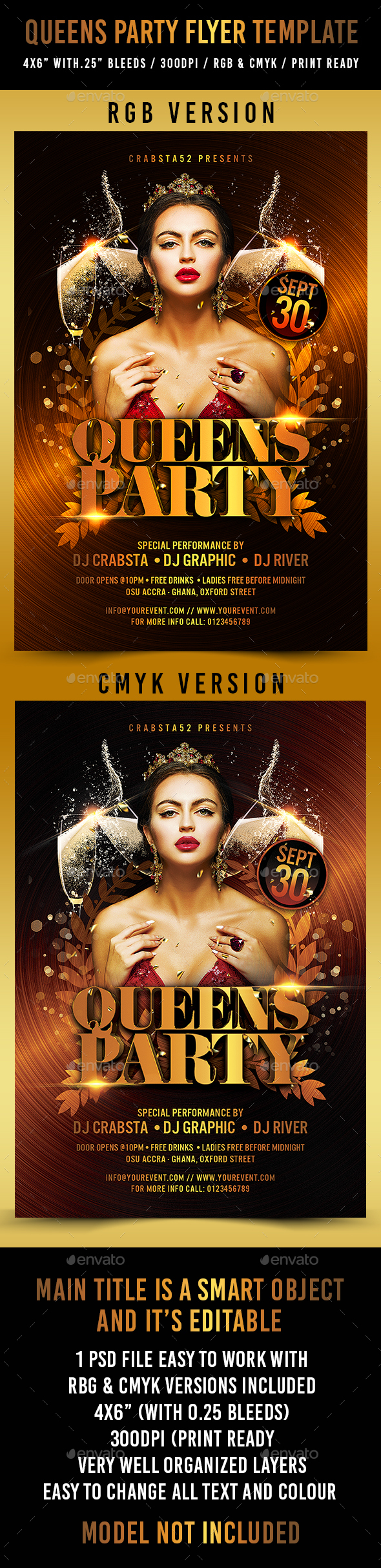 Queens Party Flyer Template - Flyers Print Templates