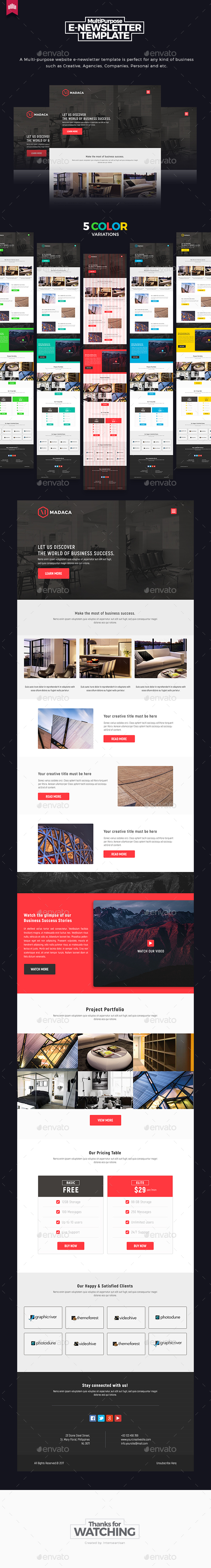 Madaca - Multipurpose E-newsletter Template - E-newsletters Web Elements