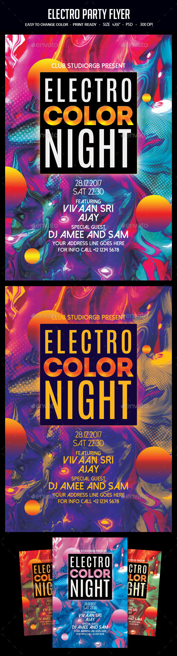 Electro Party Flyer - Clubs & Parties Events