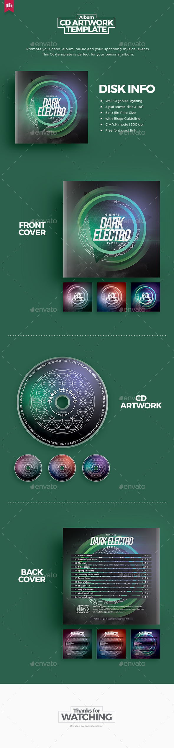 Dark Electro - Cd Artwork - CD & DVD Artwork Print Templates