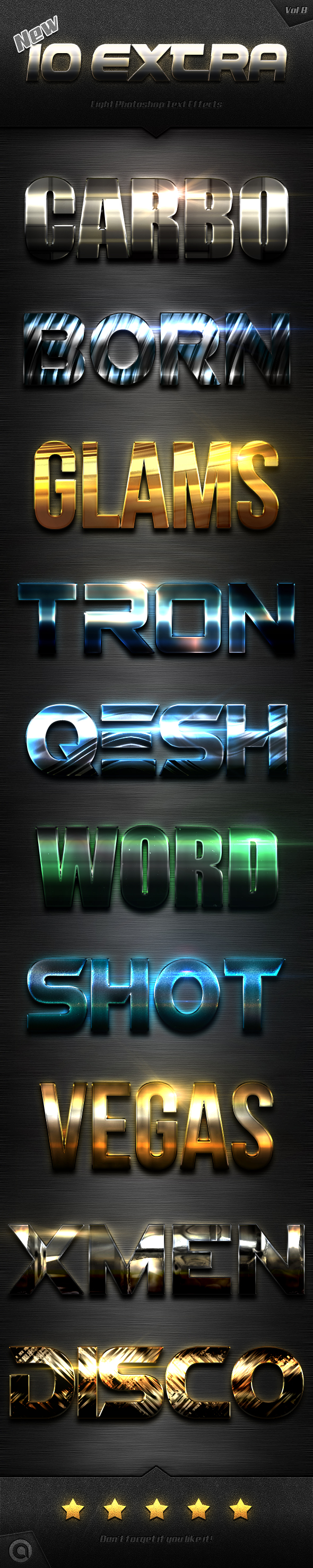 New 10 Extra Light Text Effects Vol.8 - Styles Photoshop