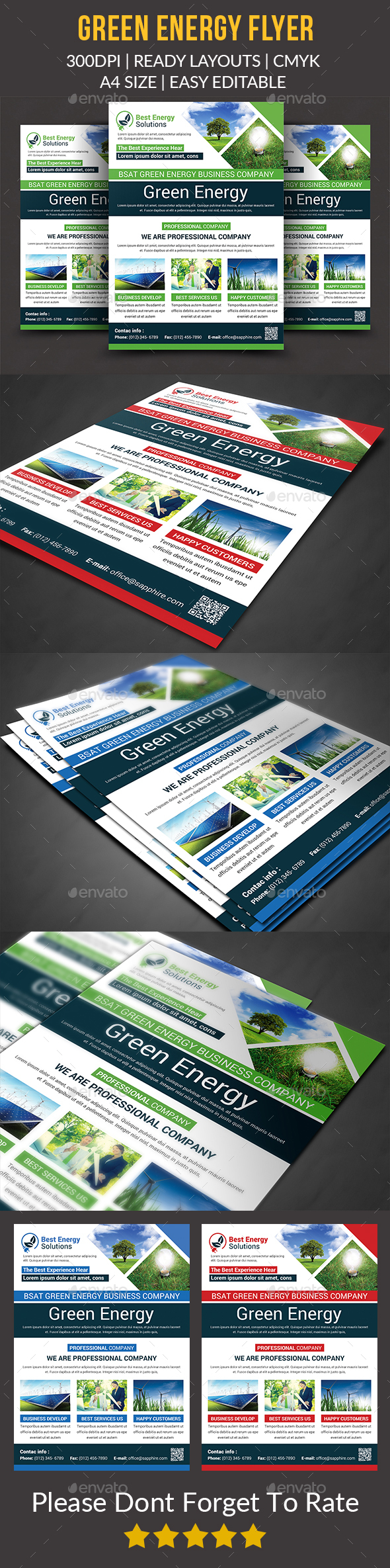 Green Energy Flyer Template - Corporate Flyers