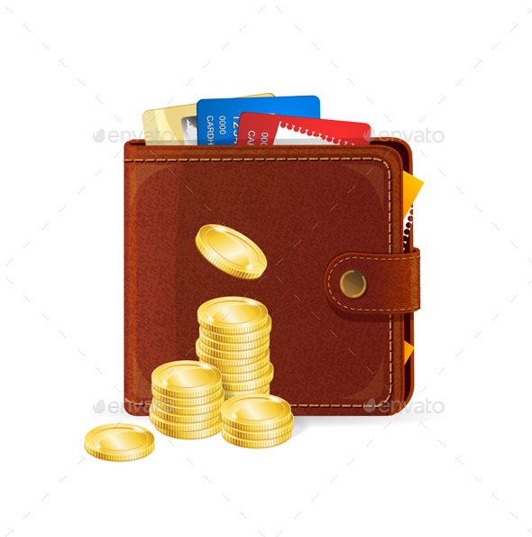 Wallet and Credit Card Icon - Man-made Objects Objects