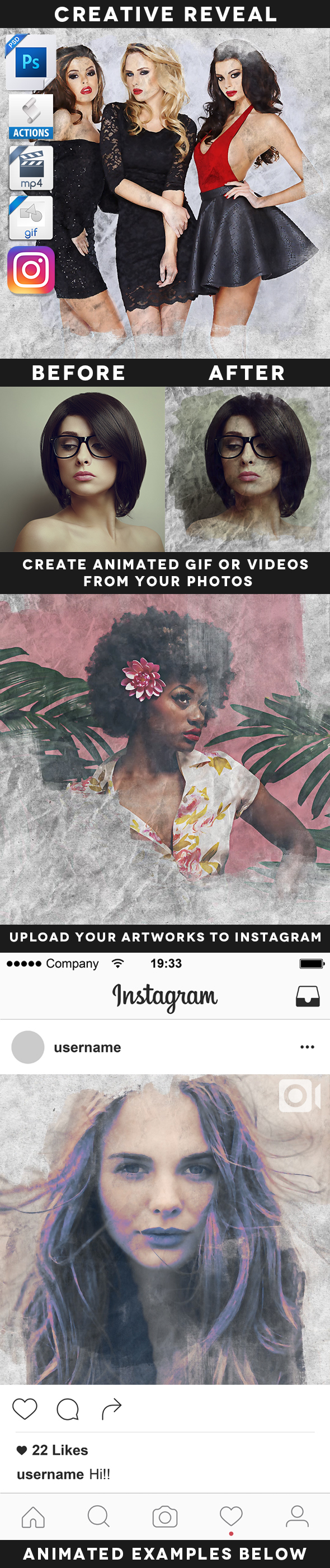 Animated Creative Portrait Reveal Action - Photo Effects Actions