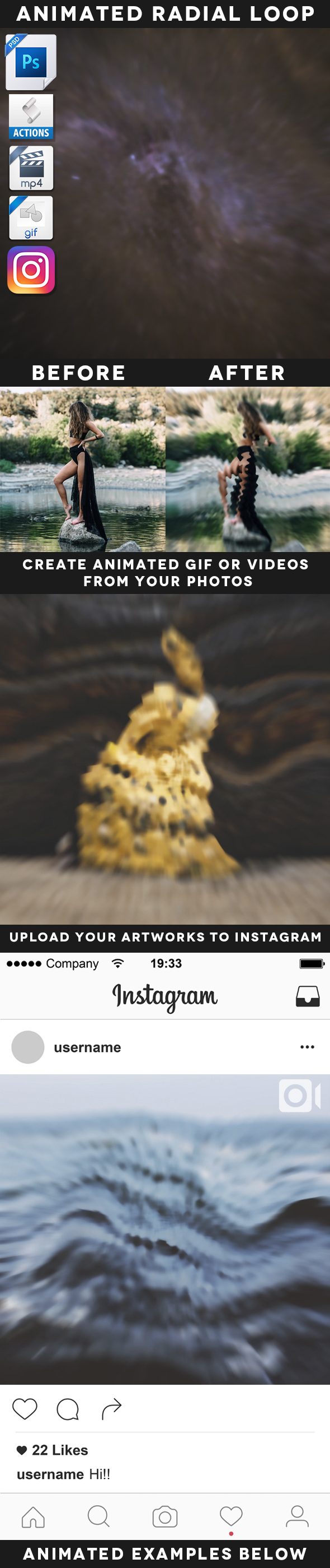 Animated Radial Loop Action - Photo Effects Actions