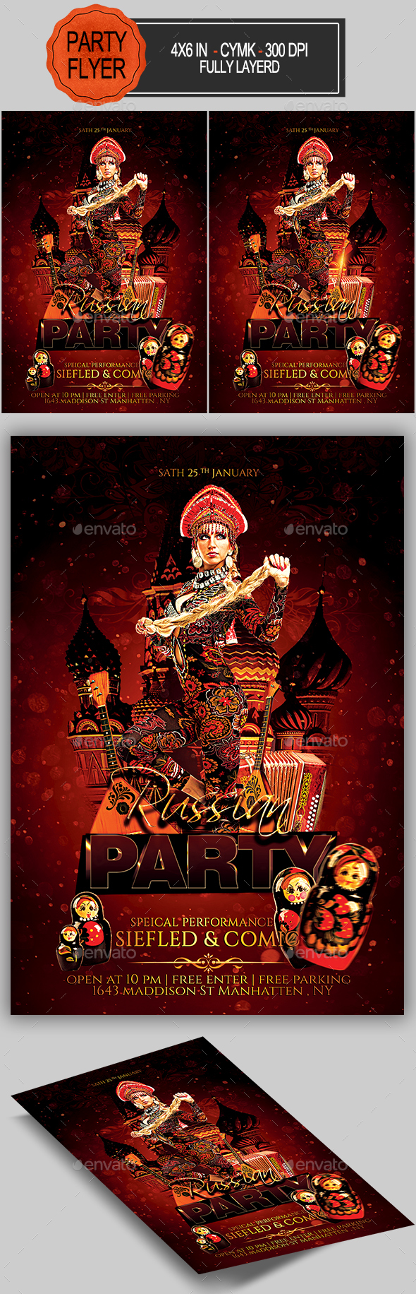 Russian Party Flyer - Clubs & Parties Events