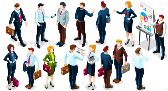 Isometric People Business Deal Icon 3D Set Vector Illustration - People Characters