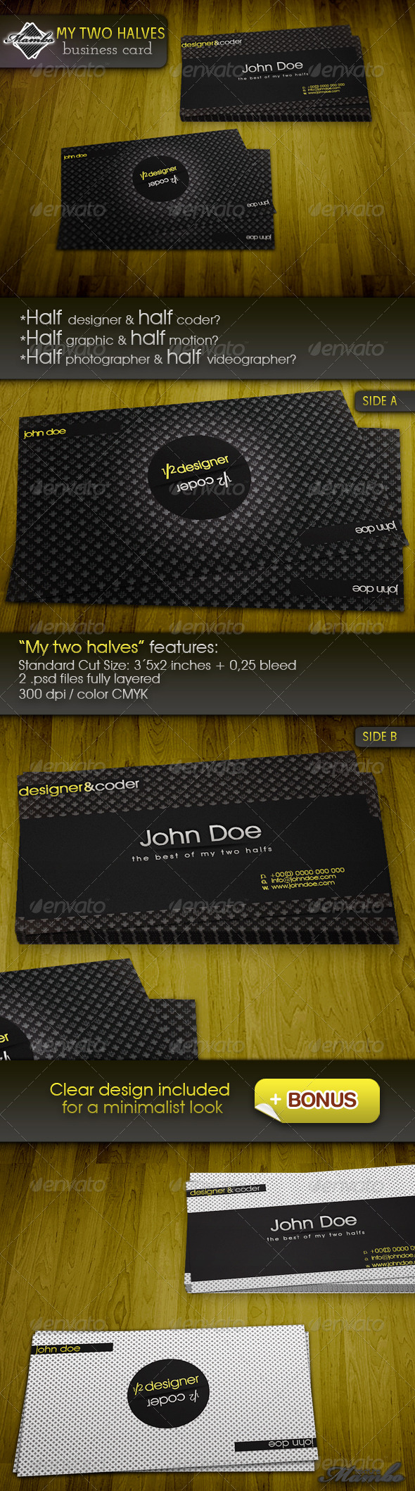 My Two Halves - Business Card - Creative Business Cards