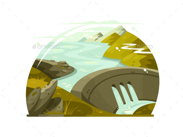 River Huge Dam - Miscellaneous Vectors