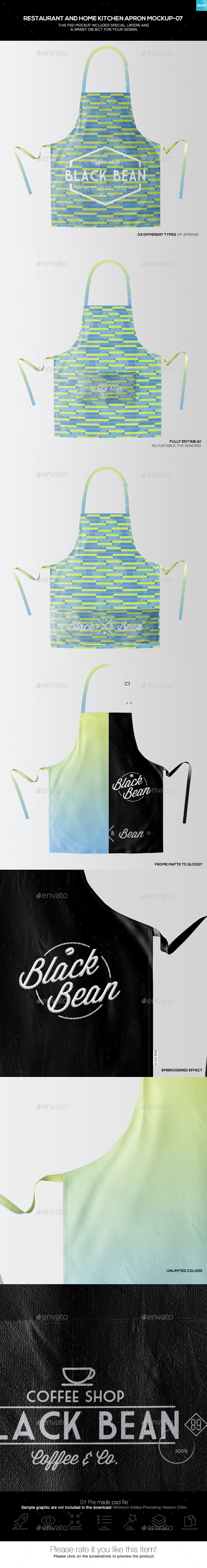 Download Restaurant And Home Kietchen Apron Mockup 07 By Wutip Graphicriver