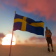 Swedish Flag and Walking Man - VideoHive Item for Sale