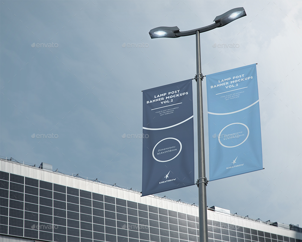 Download City Lamp Post Banners Mock Ups Vol 2 By Kheathrow Graphicriver PSD Mockup Templates