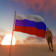 Russia Flag and Walking Man - VideoHive Item for Sale