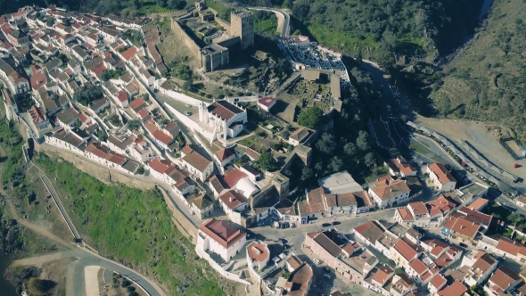 Aerial View of the Fortified Town