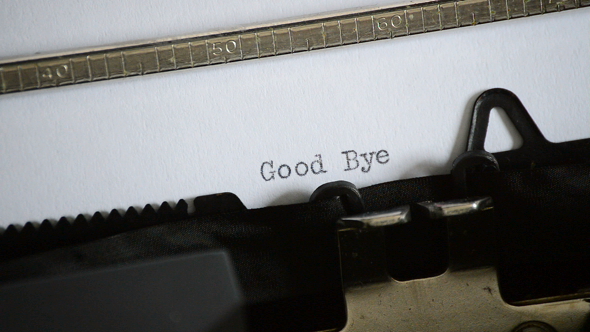 Typing Good Bye with an Old Manual Typewriter alt