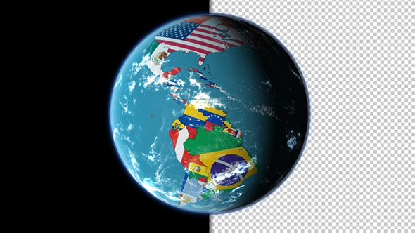World Globe and Flags