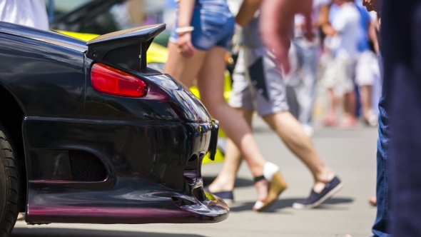 Bumper of a Black Car At Exhibition