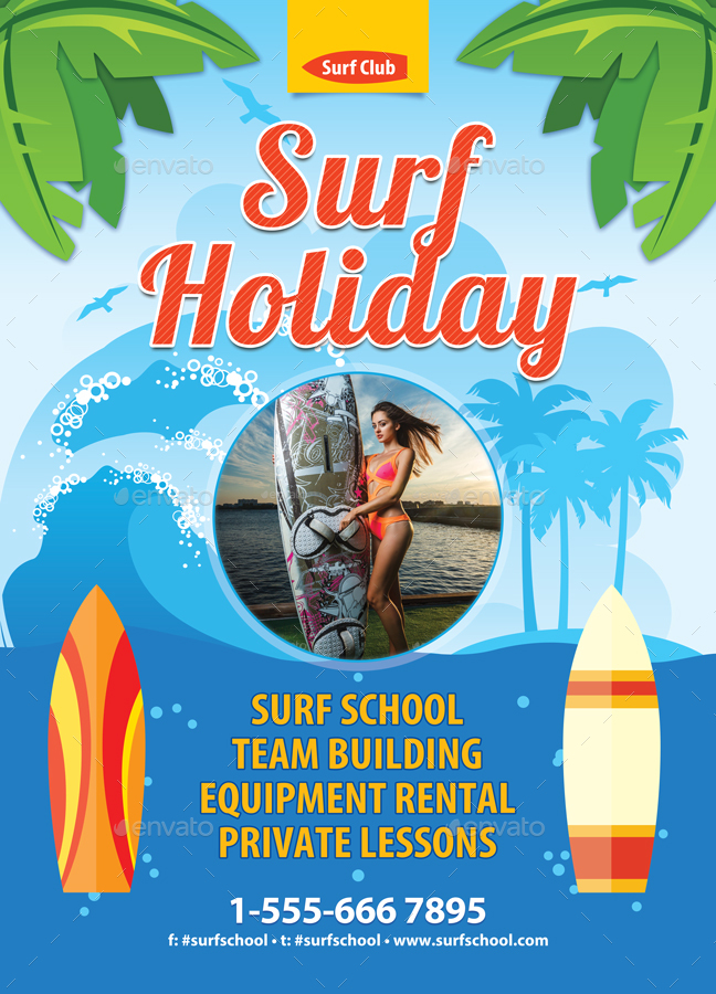 Summer Surf Holiday Vacation Poster Template 42 By 21min Graphicriver 01 Preview Jpg