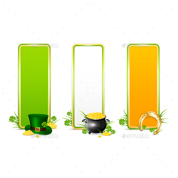 Three Patricks Day Color Banners - Miscellaneous Seasons/Holidays