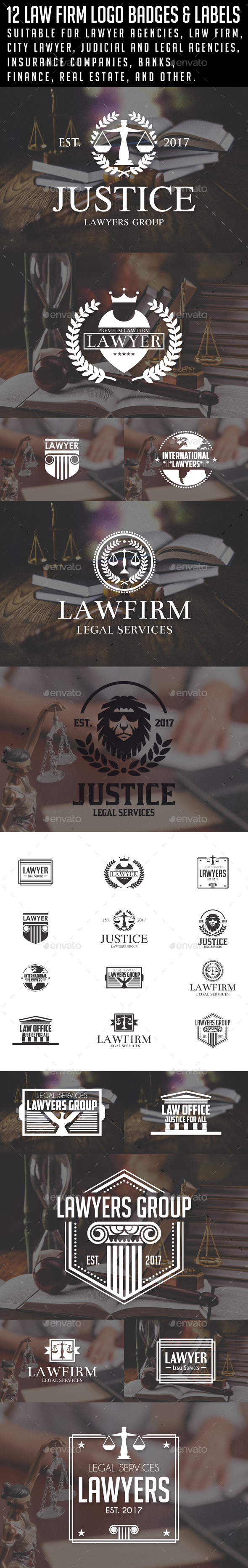 Law / Lawyer Logos & Badges - Badges & Stickers Web Elements